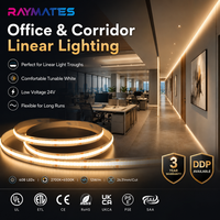 Bande LED COB Raymates ultra-étroite 5 mm CCT réglable haute densité 2700K+6500K 24V dimmable pour plafond haut