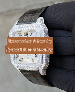 Montre analogique de luxe pour hommes, automatique, mécanique, en acier inoxydable, boîtier carré, verre saphir, noir, Hip Hop, caoutchouc - Product Image 3