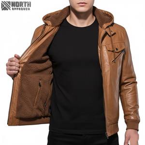 Veste en cuir pour hommes vente en gros de haute qualité vierge coupe-vent uni fermeture éclair complète veste en cuir personnalisée Racer Bomber veste personnalisée - Product Image 6