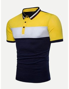 T-shirts élégants 100% en coton pour hommes, vêtements décontractés tricotés respirants, anti-rides, à manches courtes, imprimés de haute qualité pour polos - Product Image 3