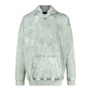เสื้อฮู้ดดี้ผ้าฝ้ายแท้ 100% คุณภาพสูง ล้างสีแบบ Acid Wash สำหรับผู้ชาย ไซส์สั่งทำได้ - Product Image 1