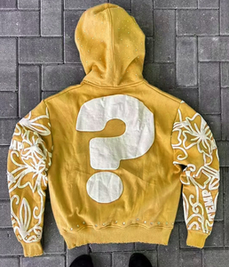 Sweat à capuche d'hiver doublé personnalisé Crop Puff Printing Heavyweight Anti-Shrink Plus Size Streetwear Hommes Femmes Hip 3D Embroidery Front - Product Image 5