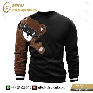 เสื้อสเวตเตอร์ระบายอากาศแขนยาวลายหมีเสื้อสวมหัวโอเวอร์ไซส์เปิดไหล่ตก - Product Image 2