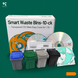 Smart Waste <b>Bins</b>-10-Pack Transparent CD Sleeves Easy Cover for 1 CD - Product Image 3