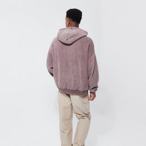 Sweats à capuche personnalisés pour hommes surdimensionnés Vintage poids lourd 500gsm sweats à capuche lavés à l'acide pour hommes 100% coton Streetwear sweat à capuche thermique - Product Image 2