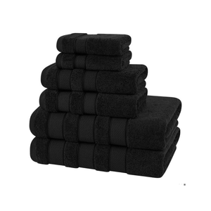 Soft Terry Weave Cotton Bath <b>Towel</b> 550GSM Minimalist <b>Embroidered</b> Texture 27x54in Quick Dry Ultra Absorbent GOTS Certified India - Product Image 3