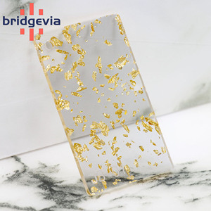 Gold Foil Clear Acrylic Sheet 3mm Custom Thickness for DIY Crafts <b>Bookmarks</b> Keychains Jewelry Fashion Accessories Acrylic Sheets - Product Image 1