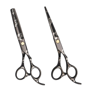 Hermoso OEM ODM Kit de tijeras de adelgazamiento de peluquero Tijeras recubiertas de papel Peine Estuche de cuero Herramientas de estilismo de cabello multiusos para salón - Product Image 4