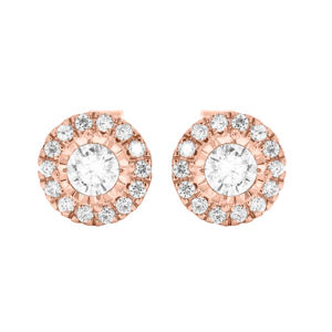 Vintage inspirado 1.00Ct Lab Grown Diamond Pear Cut Push Back Stud Pendientes Rose Gold Plated Jewelry - Product Image 3