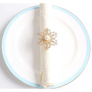 Nouveau Style métal doré vaisselle fleur serviette anneau tendance conçu en laiton tissu porte-serviettes artisanat - Product Image 4