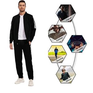 Conjunto Deportivo Informal de Alta Calidad para Hombre, Personalizable, de Algodón y Felpa, Transpirable, Tejido, para Deportes de Invierno - Product Image 3