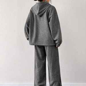 Conjunto Deportivo de Felpa 100% Algodón de 300g, Talla Grande, Sudadera con Capucha y Pantalones Deportivos, Conjunto Deportivo al por Mayor para Mujer, OEM/ODM - Product Image 6