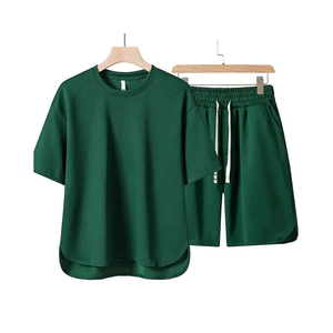 ชุดลำลองผู้ชายขายดี สีพื้น แขนสั้น ระบายอากาศดี ทรงหลวม คอกลม สำหรับฤดูร้อน - Product Image 2