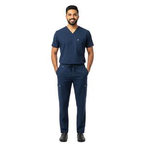 Conjunto de Uniforme Médico para Hombre ProFit, Personalizable, Elástico, Duradero, con Cuello en V, Parte Superior y Pantalones, Uniforme para Clínica Médica y Hospital, Cómodo, al por Mayor - Product Image 1