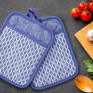 Maniques en coton premium résistantes à la chaleur, réutilisables, avec étiquette privée personnalisée - Product Image 1