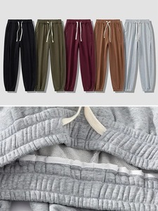 กางเกงสเวตเตอร์เอวสูงผ้าแคนวาสสำหรับผู้ชายใส่ได้ทุกวันมีสายรัดเอวยางยืดและมีกระเป๋ามีซิปขนาด XL สวมใส่สบาย - Product Image 6