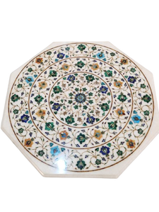 Mesa de centro de mármol con exquisito diseño de incrustaciones de piedras preciosas naturales para muebles del hogar - Product Image 5