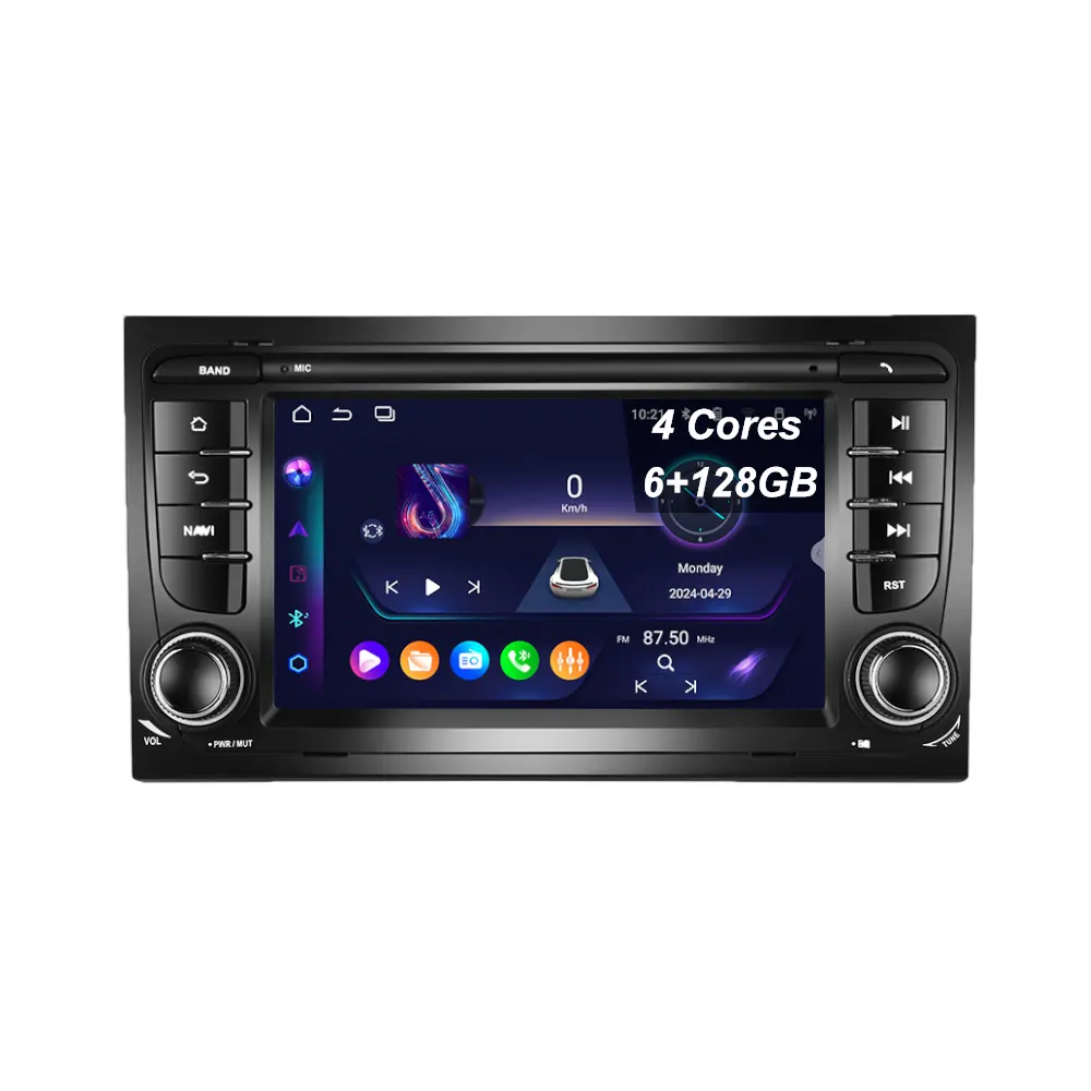 BG Factory 7inch Android 13 ultra-thin 4Cores  6+128GB  car radio for Audi A4 S4 RS4 Wireless Carplay 4G Wifi Bluetooth 5.0 GPS