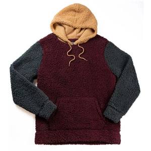 Contrast <b>Sherpa</b> Lined Pullover Hoodie <b>Men</b> Winter Warm Fleece Jacket Soft Thick Hooded Sweatshirt Casual Outdoor Wear Top Hoodies - Product Image 4