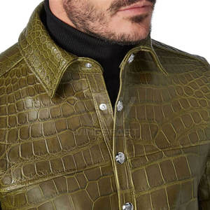 Nouvelle arrivée de chemises en cuir décontractées pour hommes, design unique avec logo personnalisé, respirantes et fabriquées au Pakistan - Product Image 5