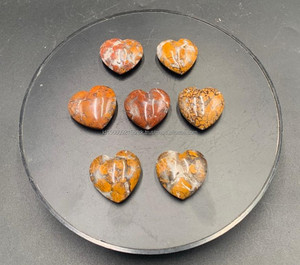 Pierre précieuse naturelle BreksiJasper marron en forme de cœur, petite taille, polie à la main, 4×4 cm, cristal de guérison, pierre décorative - Product Image 5