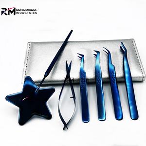 RMI Nouveau produit tendance, ensemble de pinces à cils de couleur plasma bleue, design 1 étoile, miroir à cils / 1 ciseau à ressort / ensemble - Product Image 2