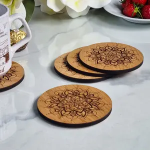 Dessous de verre en bois gravé au Laser décoration de Table boisson caboteur ensemble noyer caboteur décor à la maison décor de Table cuisine - Product Image 2