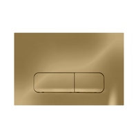 Panneau d'actionnement WC Fabia certifié CE, moderne, rectangulaire arrondi, double chasse, finition or brossé, pour réservoir encastré – Projet