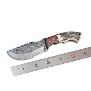 Damascus Steel Tracker <b>Knife</b> Handmade Outdoor Bushcraft Camping Utility <b>Knife</b> With Wooden Handle Handcrafted Tracker <b>Knife</b> - Product Image 1
