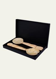 Servidores de Ensalada de Resina Hechos a Mano con Patrón de Mármol y Espiral Acuática, Cuchara Elegante para Ensalada, Apta para Lavavajillas - Product Image 4