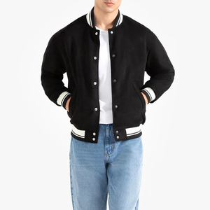 Blouson de baseball universitaire en laine de haute qualité pour homme, personnalisable, avec col montant et logo frontal, imperméable, pour l'hiver - Product Image 1