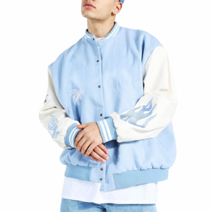 Veste universitaire d'hiver classique avec tissu en laine, poignets côtelés rayés, broderie personnalisée, tenue Streetwear unisexe décontractée chaude - Product Image 2