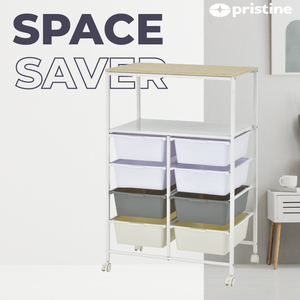 Gaveteiro Moderno de Metal com 8 Níveis e <span class=keywords><strong>2</strong></span> Prateleiras, com Pintura Eletrostática, Economia de Espaço <span class=keywords><strong>para</strong></span> Banheiro, Cozinha e Sala de Estar - Product Image 5