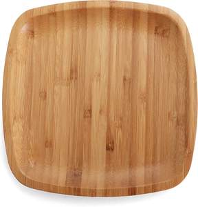 Assiette en bois de teck et de bambou naturel, écologique, faite à la main, durable, rustique, polie, personnalisable, pour servir les aliments, offrir en cadeau, vaisselle - Product Image 3