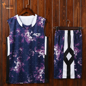 Uniforme de basket-ball d'impression de colorant de cravate d'uniforme de basket-ball unique léger de style pour l'usage adulte - Product Image 3