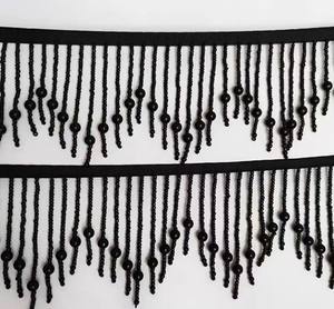 Frange en perles faites à la main : blanc, or, rouge, noir, rose - 90 cm de long - Product Image 2