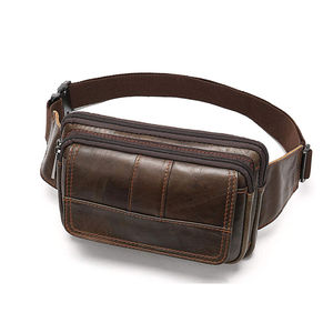 Sac de ceinture unisexe en cuir véritable imperméable avec fermeture éclair, fabriqué sur mesure pour la vente en gros - Product Image 6