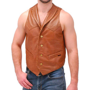 <b>Top</b> Selling Men's Casual Leather Vest Breathable Durable Material OEM Service Wholesale Price Winter Season Accessory - Product Image 3