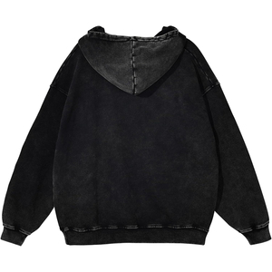 Sweat à capuche Streetwear de haute qualité avec fermeture éclair vierge lavage à l'acide délavé au soleil sweats à capuche avec poches en détresse avec logo personnalisé - Product Image 2