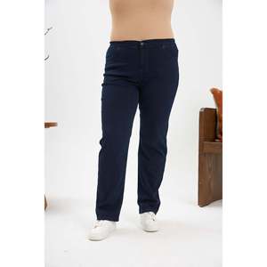 Jeans Azul Marino Talla Grande con Cintura Elástica - Product Image 1