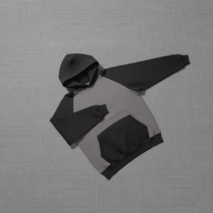 Sweat-shirts à capuche pour hommes en tissu lourd avec appliqué personnalisé de haute qualité, design bicolore, manches longues, couleur unie, sweat-shirts décontractés pour hommes - Product Image 3