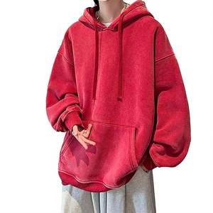 Vintage Washed Knitted Women's Oversized Hoodie Loose Fit Custom Logo Embroidery Retro Street Style Comfortable Durable <b>Apparel</b> - Product Image 1
