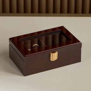 <b>Wooden</b> Jewelry Box Multi-Functional Sleek Decorative Storage Piece Adds Luxury And Versatility For Gift Display Or Organization - Product Image 1