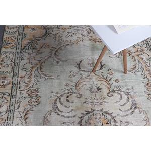 พรมตุรกีวินเทจ ขนาด 5.1x9.5 ฟุต พรมขนสัตว์สีเขียวลายปะติด - Product Image 5