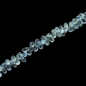 Natural Faceted Aquamarine Teardrop <b>Beads</b> 8 Inch Blue Stone <b>Loose</b> <b>Beads</b> for Jewelry Making - Product Image 5