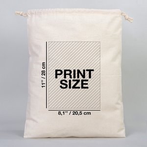 กระเป๋าผ้าฝ้ายออร์แกนิคแบบปรับแต่งได้ ขนาด 16 กว้าง x 20 สูง นิ้ว ปักโลโก้ สำหรับใส่เสื้อผ้า นาฬิกา งานฝีมือ ของขวัญ และของใช้ต่างๆ - Product Image 2