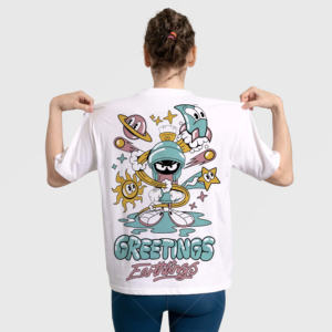 Camiseta de verano de manga corta de gran tamaño para mujer personalizada regular transpirable 100% algodón de nuevo estilo al por mayor - Product Image 6