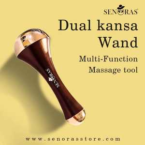 Varita Kansa de Bronce Doble Senoras, Masajeador Ayurvédico para Lifting Facial y de Cuello para una Piel Radiante y Juvenil - Product Image 3