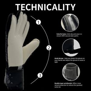 Vente directe Gants de gardien de but antidérapants à doigts entiers Conception unique Tissu doux Respirant Léger Gants de gardien de but de football - Product Image 3