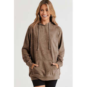 Sweat à capuche en polaire lavée pour femme, coupe-vent, doux et chaud, à manches longues, décontracté, à capuche, surdimensionné, confortable, pour tous les jours, style streetwear - Product Image 4